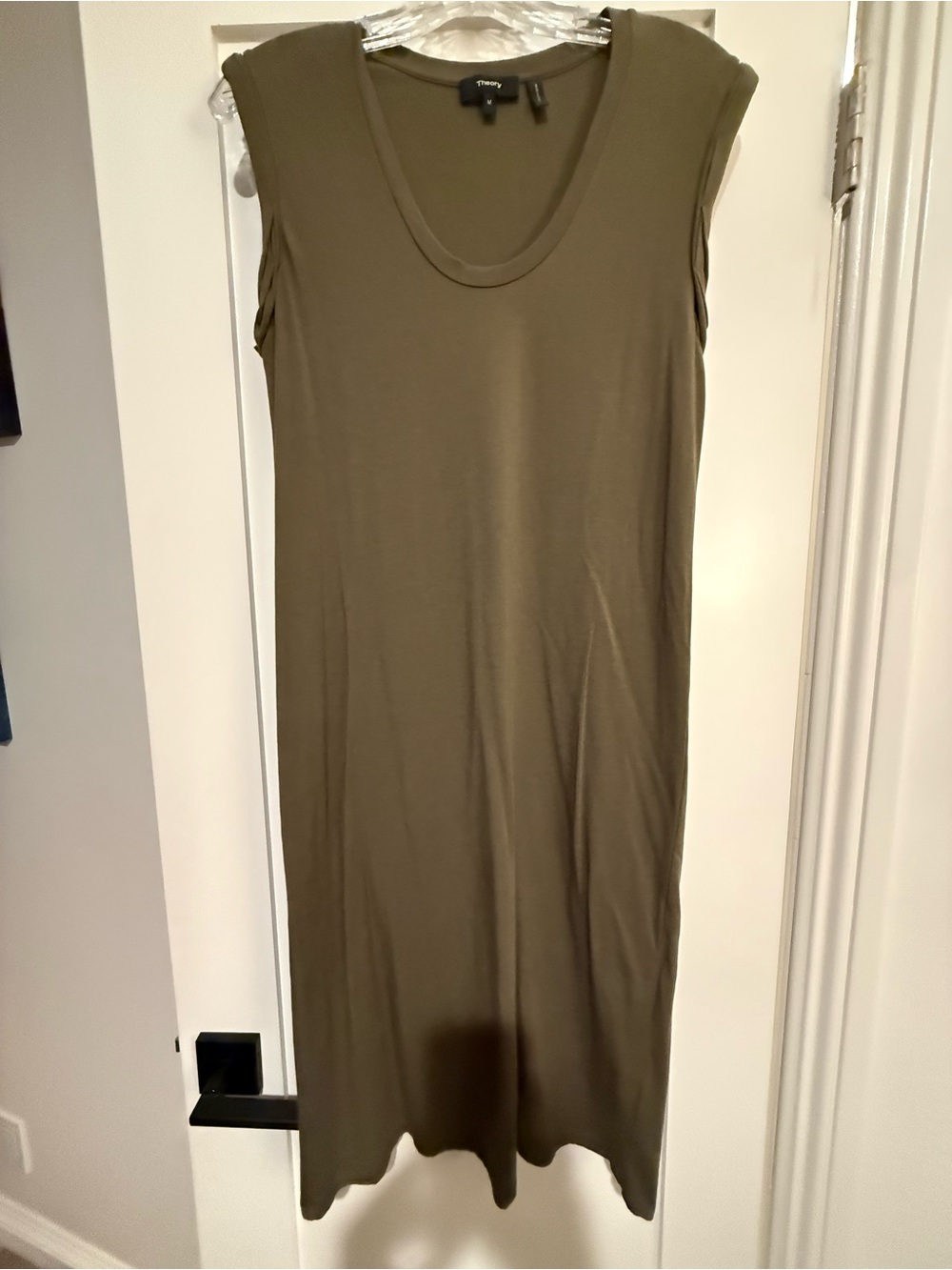 Theory Olive Green Crewneck Top
